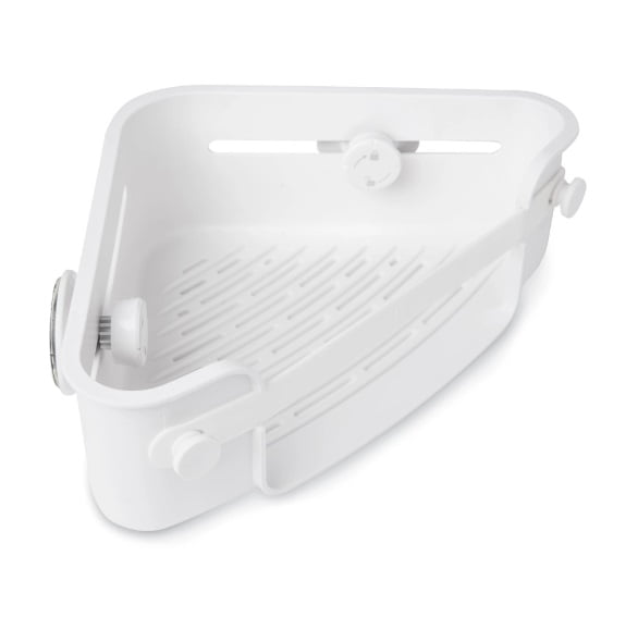 (2 por R$ 100,00) Flex - Suporte / Prateleira de Canto Com Ventosa (Branco)
