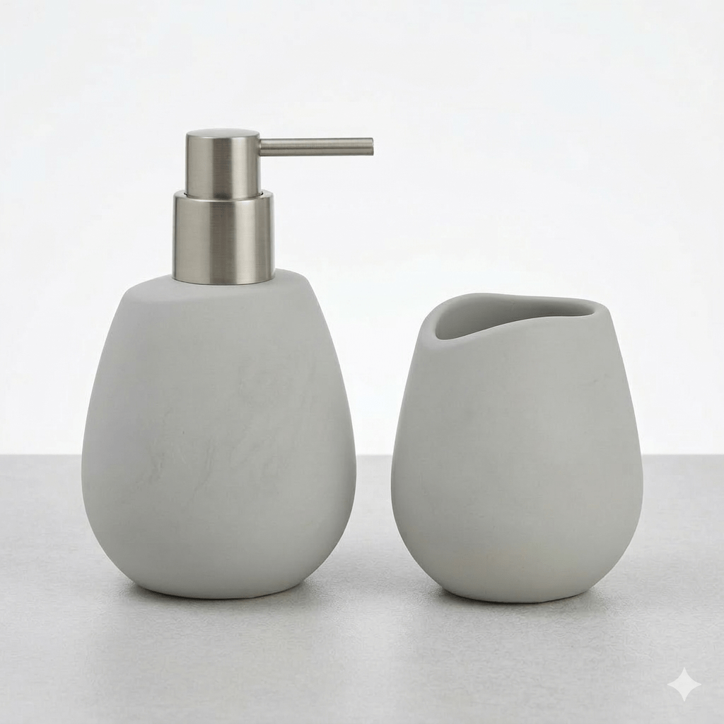 Bianco - Kit Para Banheiro com 2 Peças em Cimento