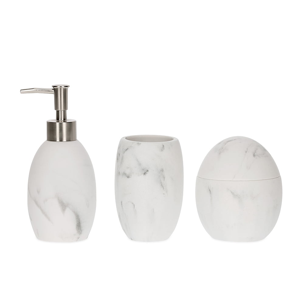 Carrara - Kit Para Banheiro com 3 Peças em Polirresina