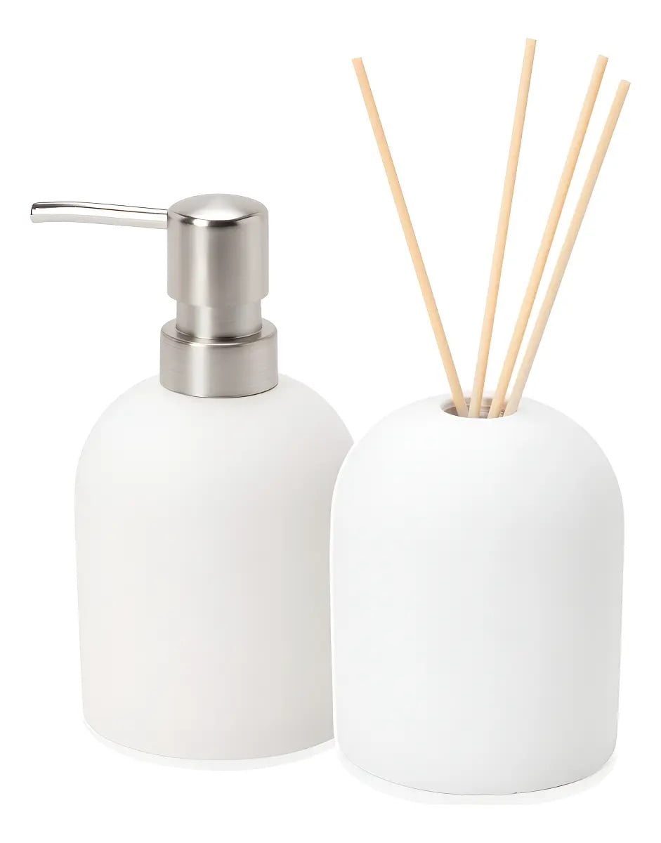 Pure Bianco - Saboneteira e Difusor para Banheiro