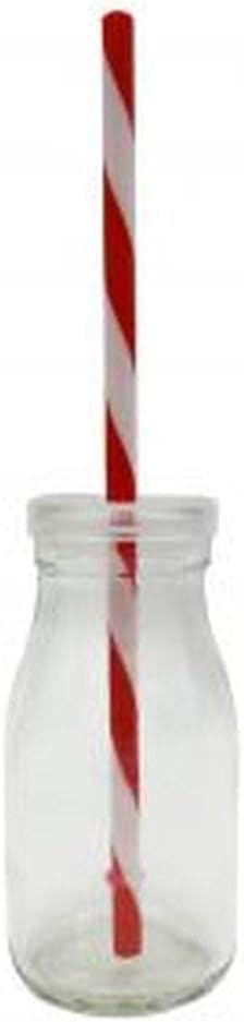 Milk - Garrafinha de Vidro com Canudo e Tampa 200 ml