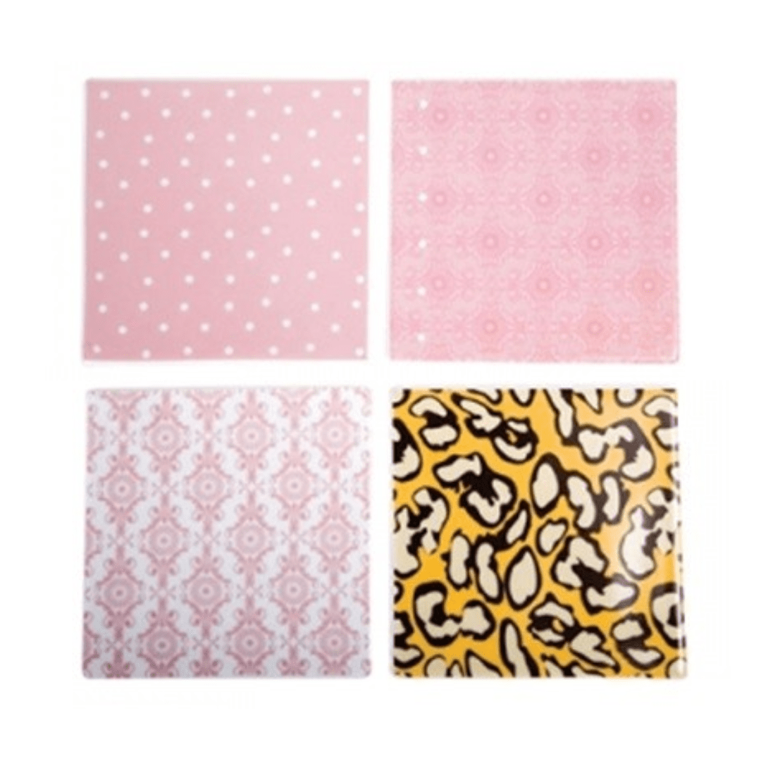 Romantic - Kit com 4 Porta Copos em Porcelana