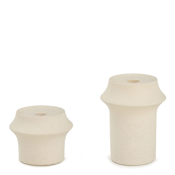 Castiçais Esculturais Bioma - Kit com 2 Castiçais em Ceramica P e G