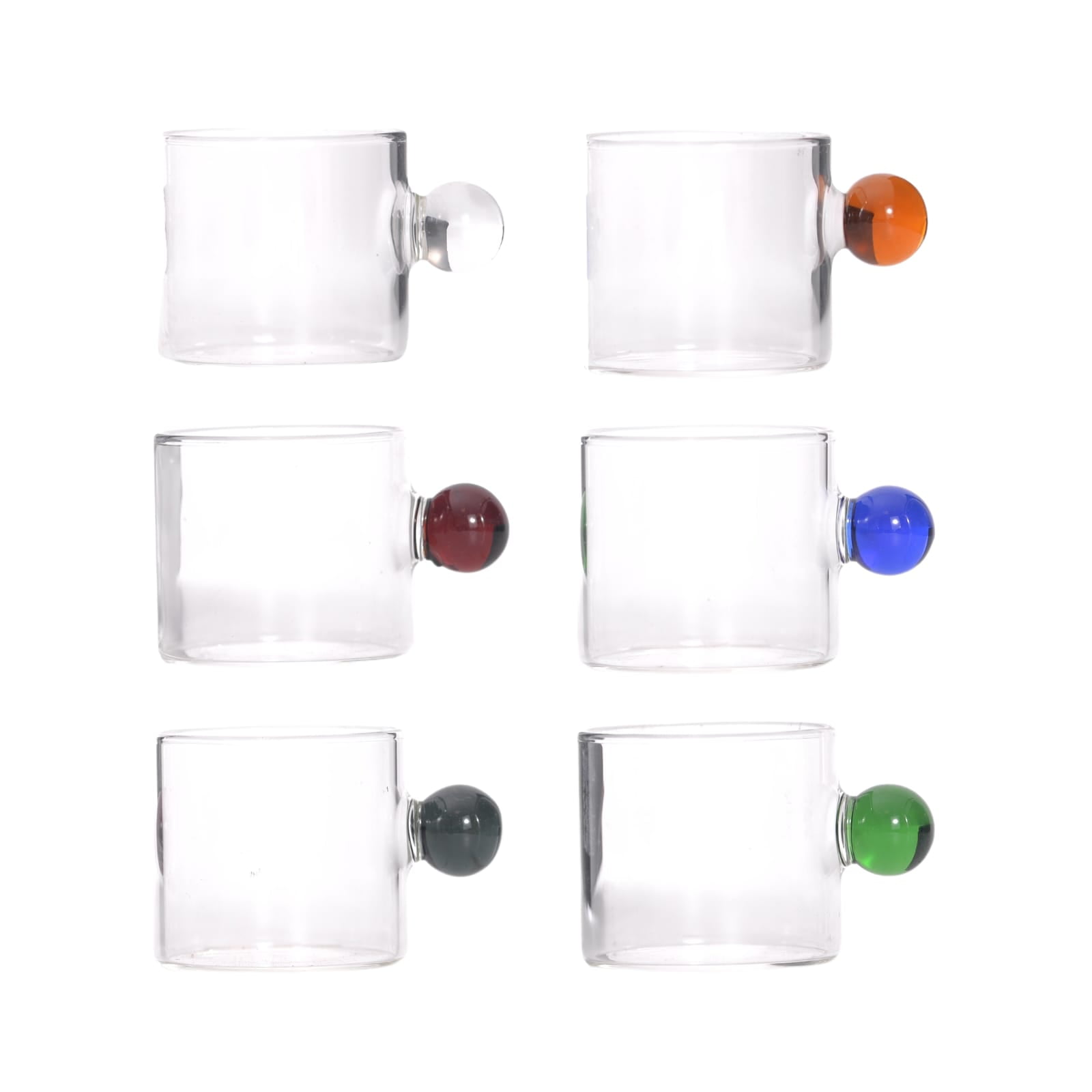 Sphere Rainbow - Conjunto com 6 Xícaras de Vidro Borosilicato 90ml