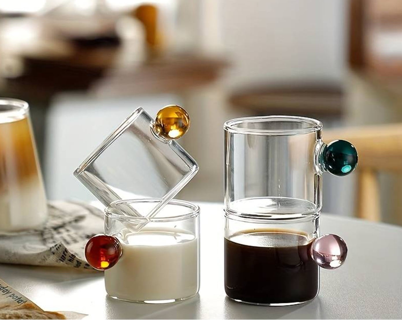 Sphere Rainbow - Conjunto com 6 Xícaras de Vidro Borosilicato 90ml