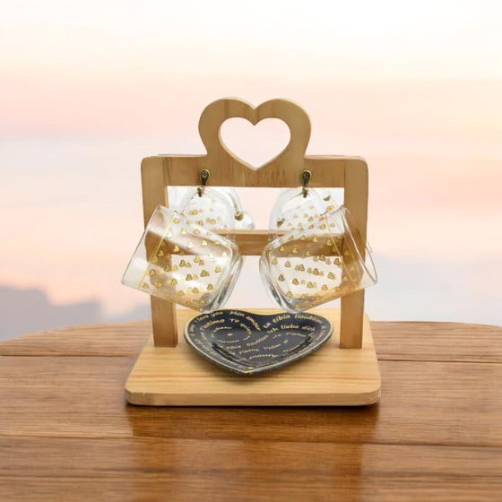 Sweet Heart - Suporte Em Madeira para Xícaras de Café - Azzurium