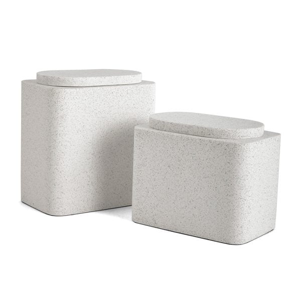 Terrazzo Marfim - Conjunto de Potes Multiuso com Tampa em Polirresina