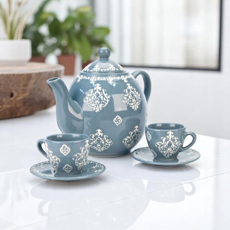Turquia - Conjunto de Chá Bule + 2 Xícaras - Azzurium Decorações e