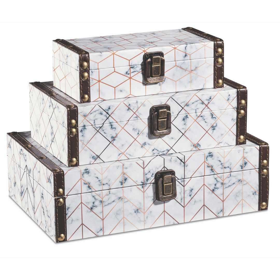 Mármore - Kit c/ 3 Caixas Organizadoras P, M, G
