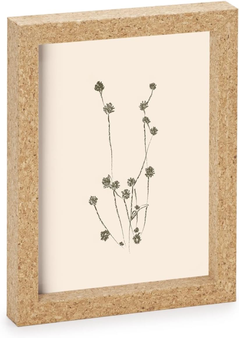 Naturale Cork - Porta Retrato em Madeira e Cortiça Minimalista para Fotos 15x20 cm