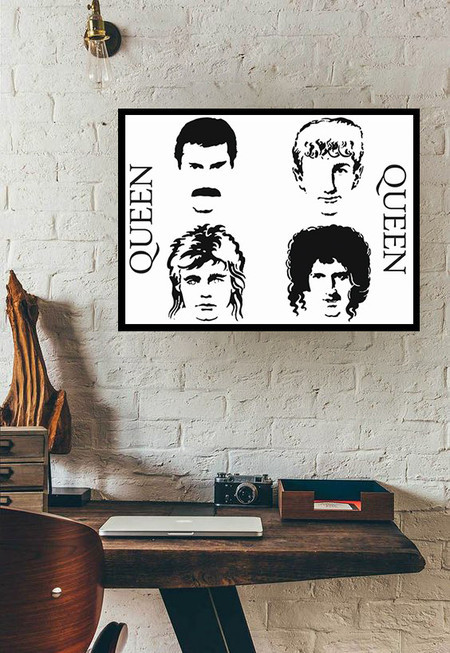 Queen - Poster com Moldura - Azzurium Decorações e Presentes Criativos