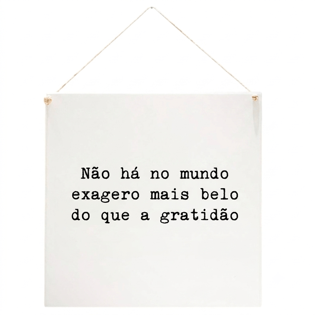 Exagero mais Belo - Quadrinho Minimalista 20x20 cm