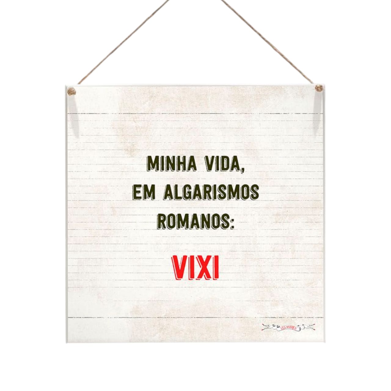 Algarismos Romanos - Quadrinho Minimalista 20x20 cm