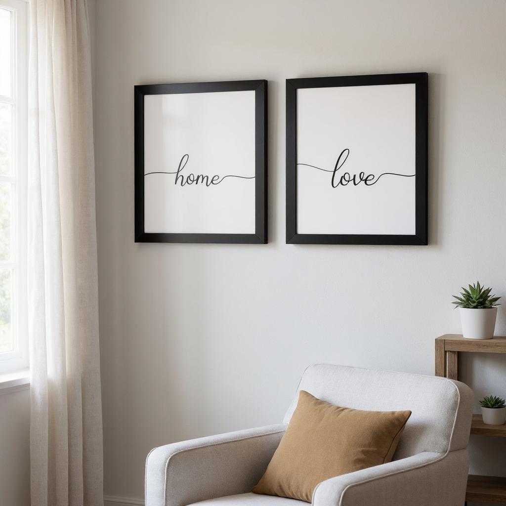Love - Quadro Com Moldura 20x20 cm - Azzurium Decorações e