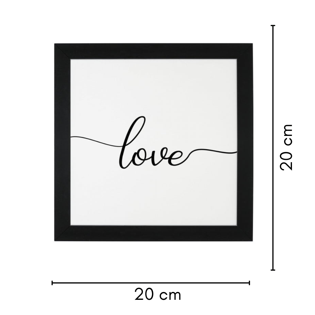 Love - Quadro Com Moldura 20x20 cm - Azzurium Decorações e