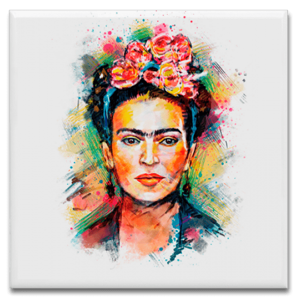 Frida Aquarela - Quadro em Azulejo
