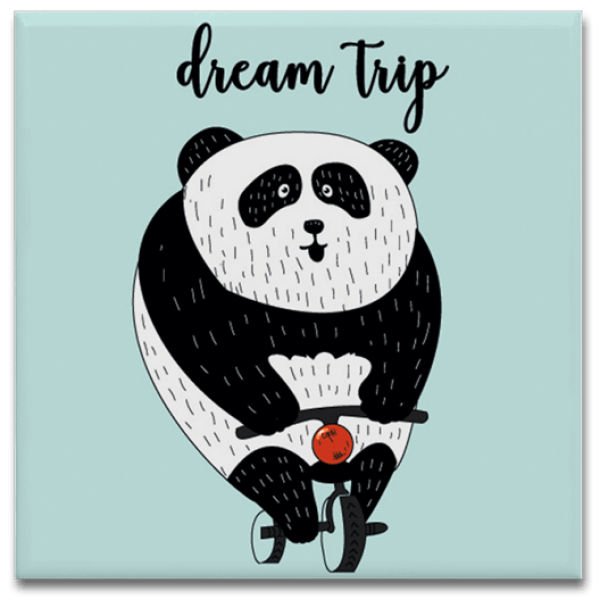 Panda Dream Trip - Quadro em Azulejo