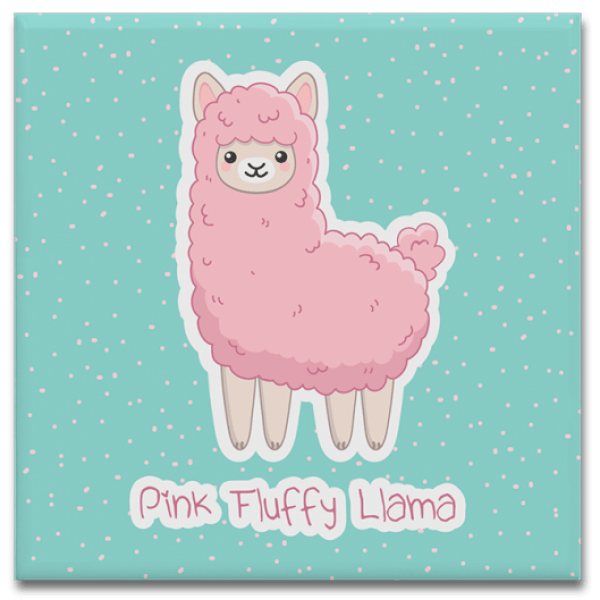 Pink Fluffy Llama - Quadro em Azulejo
