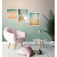 Peace - Quadro com Moldura e Vidro