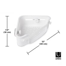 (2 por R$ 100,00) Flex - Suporte / Prateleira de Canto Com Ventosa (Branco)