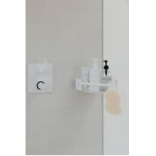 (2 por R$ 100,00) Flex - Suporte / Prateleira de Canto Com Ventosa (Branco)
