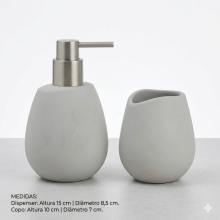 Bianco - Kit Para Banheiro com 2 Peças em Cimento