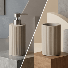 Canelado Duo Slim - Kit para Banheiro com 2 Peças em Polirresina