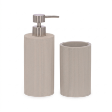 Canelado Duo Slim - Kit para Banheiro com 2 Peças em Polirresina