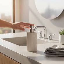 Canelado Slim - Porta Sabonete Liquido em Polirresina