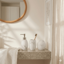 Carrara - Kit Para Banheiro com 3 Peças em Polirresina