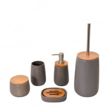 Naturals Bamboo - Kit Para Banheiro com 5 Peças em Ceramica