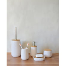 Naturals Bamboo - Kit Para Banheiro com 5 Peças em Ceramica