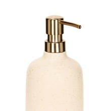 Marfim & Gold - Porta Sabonete Liquido em Ceramica