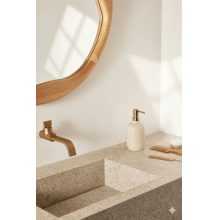 Marfim & Gold - Porta Sabonete Liquido em Ceramica