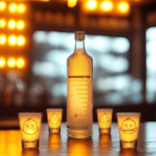Bebidômetro - Kit Aperitivo 5 peças (1 Garrafa + 4 Copos Shot)