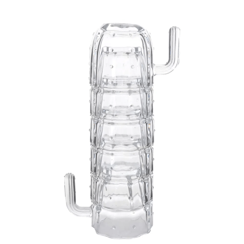 Cacto - Kit com 6 copos em Vidro Empilháveis