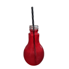Lâmpada Colors - Copo de Vidro 400 ML + Canudo (Atenção: Pequenas Avarias)