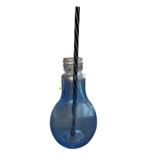Lâmpada Colors - Copo de Vidro 400 ML + Canudo (Atenção: Pequenas Avarias)
