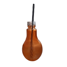 Lâmpada Colors - Copo de Vidro 400 ML + Canudo (Atenção: Pequenas Avarias)