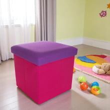 Roxo e Rosa -  Banco Baú Desmontável / Dobrável