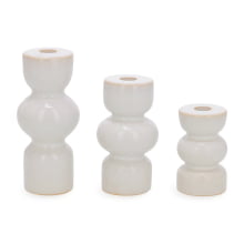 Bubbles Glaze - Kit com 3 Castiçais em Ceramica P, M e G