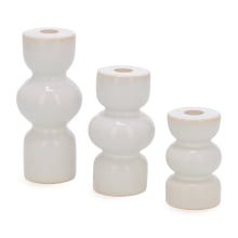 Bubbles Glaze - Kit com 3 Castiçais em Ceramica P, M e G