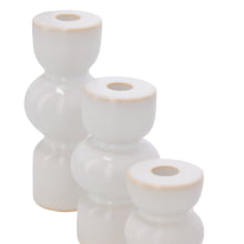 Bubbles Glaze - Kit com 3 Castiçais em Ceramica P, M e G