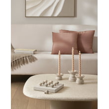 Corola Argila - Kit com 3 Castiçais em Ceramica P, M e G