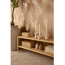 Corola Argila - Kit com 3 Castiçais em Ceramica P, M e G