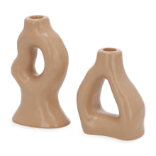 Duo Sculpt - Kit com 2 Castiçais em Ceramica P e G