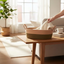 Duocolor - Cesta Decorativa de Fibra Média