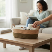 Duocolor - Cesta Decorativa de Fibra Média