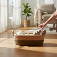 Duocolor - Cesta Decorativa de Fibra Média
