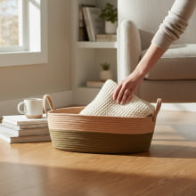 Duocolor - Cesta Decorativa de Fibra Média